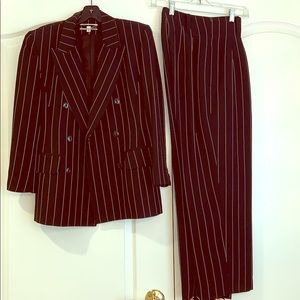 Black and white striped suit